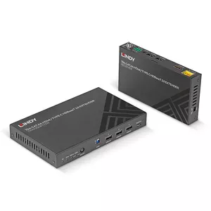 AV передатчик и приемник Lindy 70m Cat.6A HDMI 4K60 Type C HDBaseT 3.0