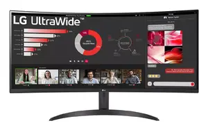 Monitors LG 34WR50QK-B 34" izliektā VA WQHD 3440x1440 5 ms 21:9 100 Hz VESA, melns