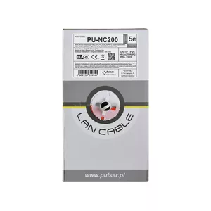 Tīkla kabelis PULSAR PU-NC200 U/UTP vītā pāra Cat 5e 25AWG melns