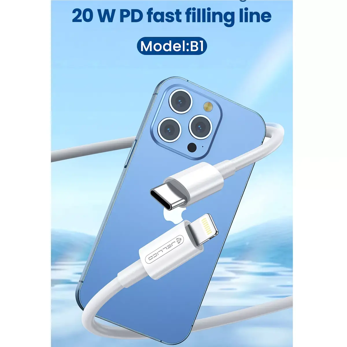 Jellico B1 USB-C uz Lightning kabelis 20W 1 m Photo 5