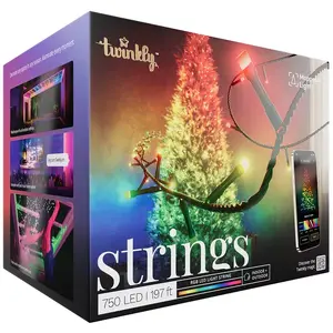 LED string lights Twinkly TWS750STP-BEU — 750 RGB LEDs, 60 m, black wire