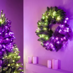 LED garland lights Twinkly GD20P4425P00 multicolor smart string lights, 50 RGB bulbs, Wi‑Fi/Bluetooth, 2nd Gen, 600 mm diameter