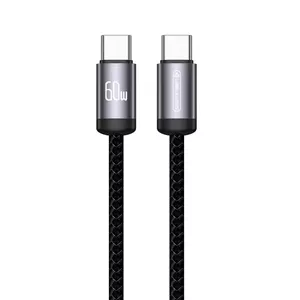 USB-C to USB-C Charger Cable Jellico B27 Woven Cotton 60W 1 m Black