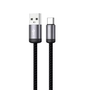 Uzlādes kabelis USB uz USB‑C Jellico B27 30W 1 m ar pinuma kokvilnas pārklājumu, melns
