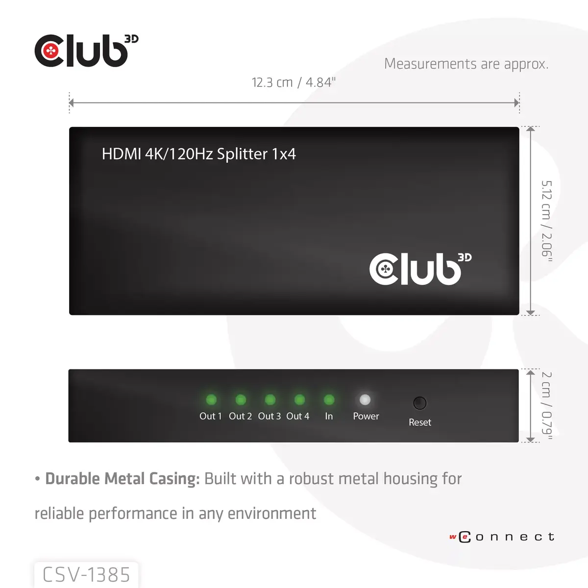HDMI сплиттер CLUB3D 1 к 4 4K120Hz Photo 3