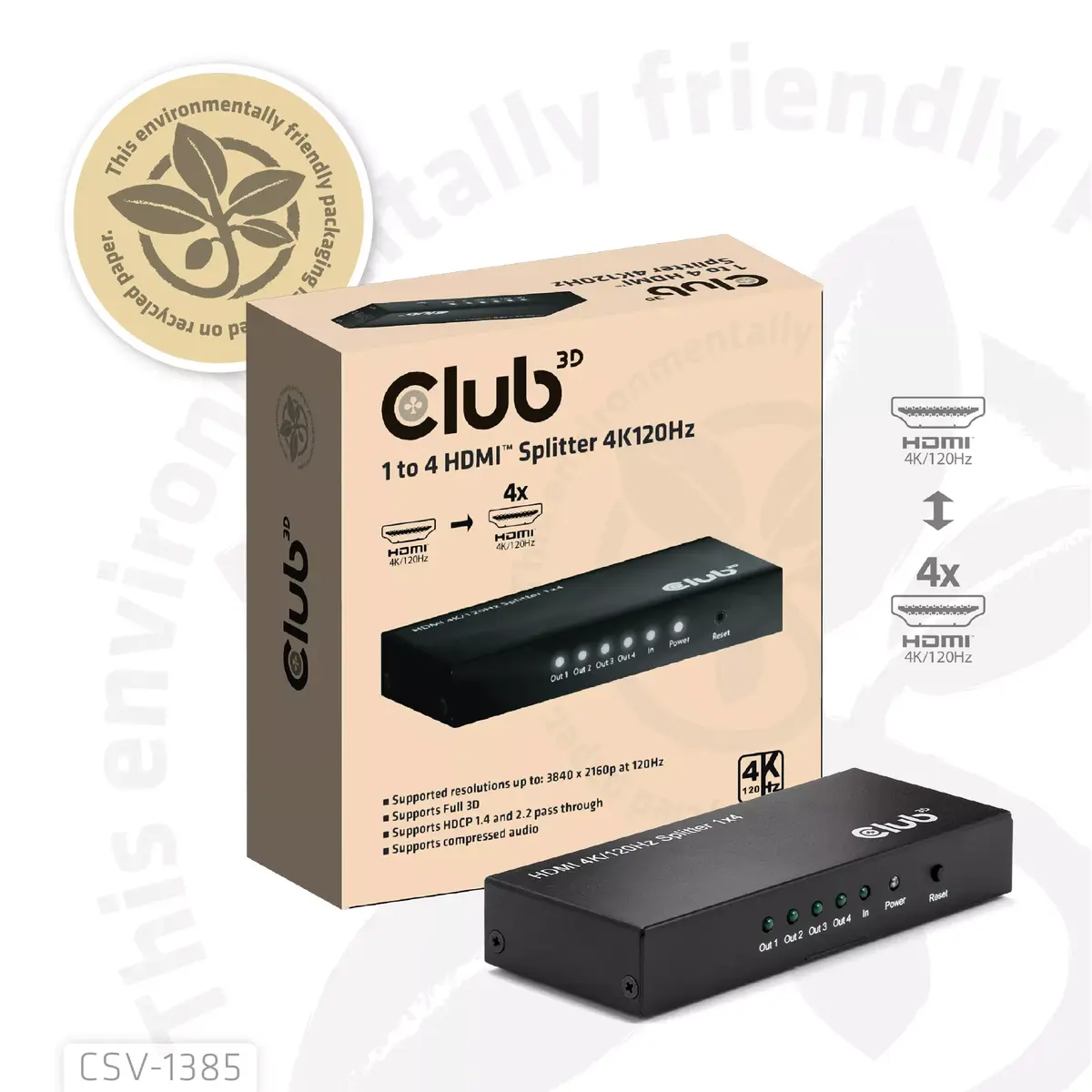 HDMI сплиттер CLUB3D 1 к 4 4K120Hz Photo 8