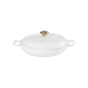Cast iron shallow pot Le Creuset 30 cm 3.5 L, white (model 02731549)