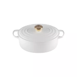 Чугунная овальная кастрюля Le Creuset 27 см, 4.1 л, белая
