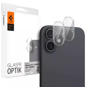 Защитное стекло для камеры Spigen Glas.tR Optik для iPhone 16 / iPhone 16 Plus, закалённое, прозрачное, 2 шт.