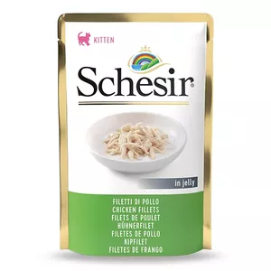 Влажный корм для котят Agras Pet Foods Schesir 85 г — вкус цыплёнка, 11% белка, влажность 82%, саше