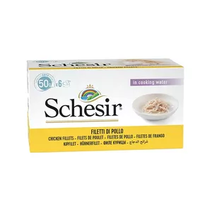 Wet cat food Agras Pet Foods Schesir Chicken fillets in broth 6×50 g multipack, 300 g, adult cats, hypoallergenic, gluten- and soy-free