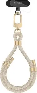 Wrist strap for smartphone case Tech-Protect C4S — beige/gold rope design