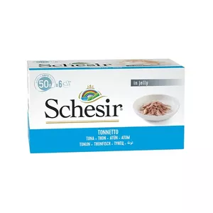 Wet cat food Agras Pet Foods Schesir Tuna in jelly 6×50 g (300 g), single-protein, adult cats, soy- and gluten-free