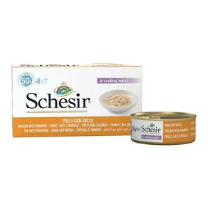 Wet cat food Agras Pet Foods Schesir Chicken fillets with pumpkin 6×50 g pouch pack (300 g)