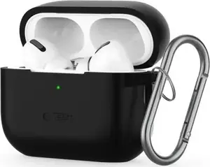 Silicone Hook Case for Apple AirPods Pro (1/2) by Tech-Protect — Black
