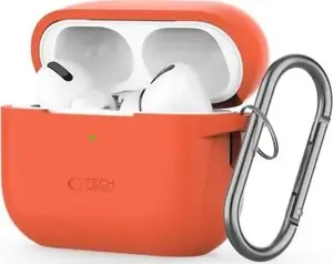 Silicone Protective Hook Case for Apple AirPods Pro (1/2) by Tech-Protect — Neon Orange