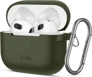 Silicone protective hook for Apple AirPods 3 by Tech-Protect, olive green