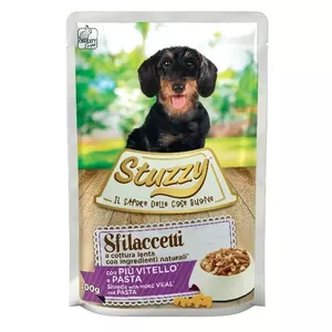 Влажный корм для собак Agras Pet Foods STUZZY Sfilaccetti Телятина с пастой 100 г, взрослые, влажность 82%, белок 7%
