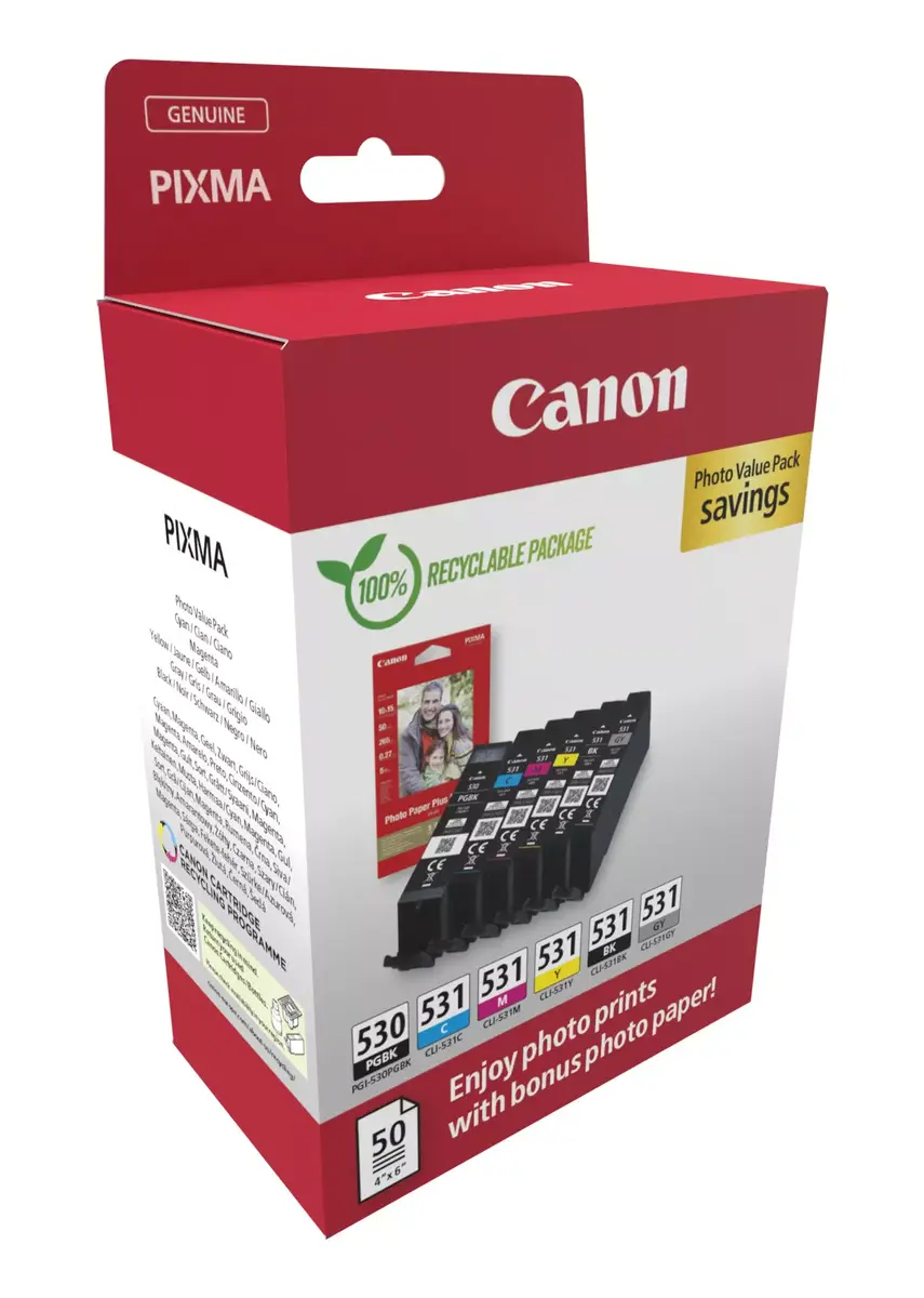 Картридж Canon Ink 6117C004 PGI-530/CLI-531 Черный Голубой Пурпурный Желтый Серый Photo 2