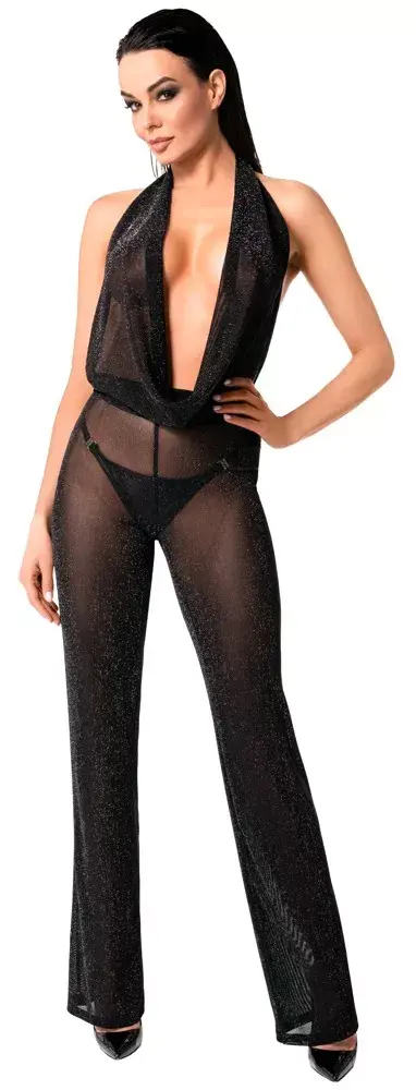 Noir Jumpsuit Bodie L — чёрный прозрачный кэтсьют Photo 2