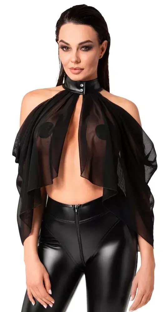 Noir Bolero Bodie XL — чёрное прозрачное боди из тюля Photo 2