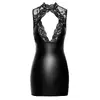 Noir Orgia мини-платье L — powerwetlook с кружевом Photo 6