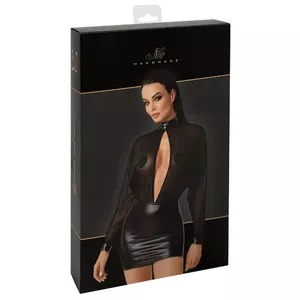 Женское платье из фатина Noir Orgia M 27190611031 — чёрное мини, фатиновый верх, powerwetlook юбка, размер M