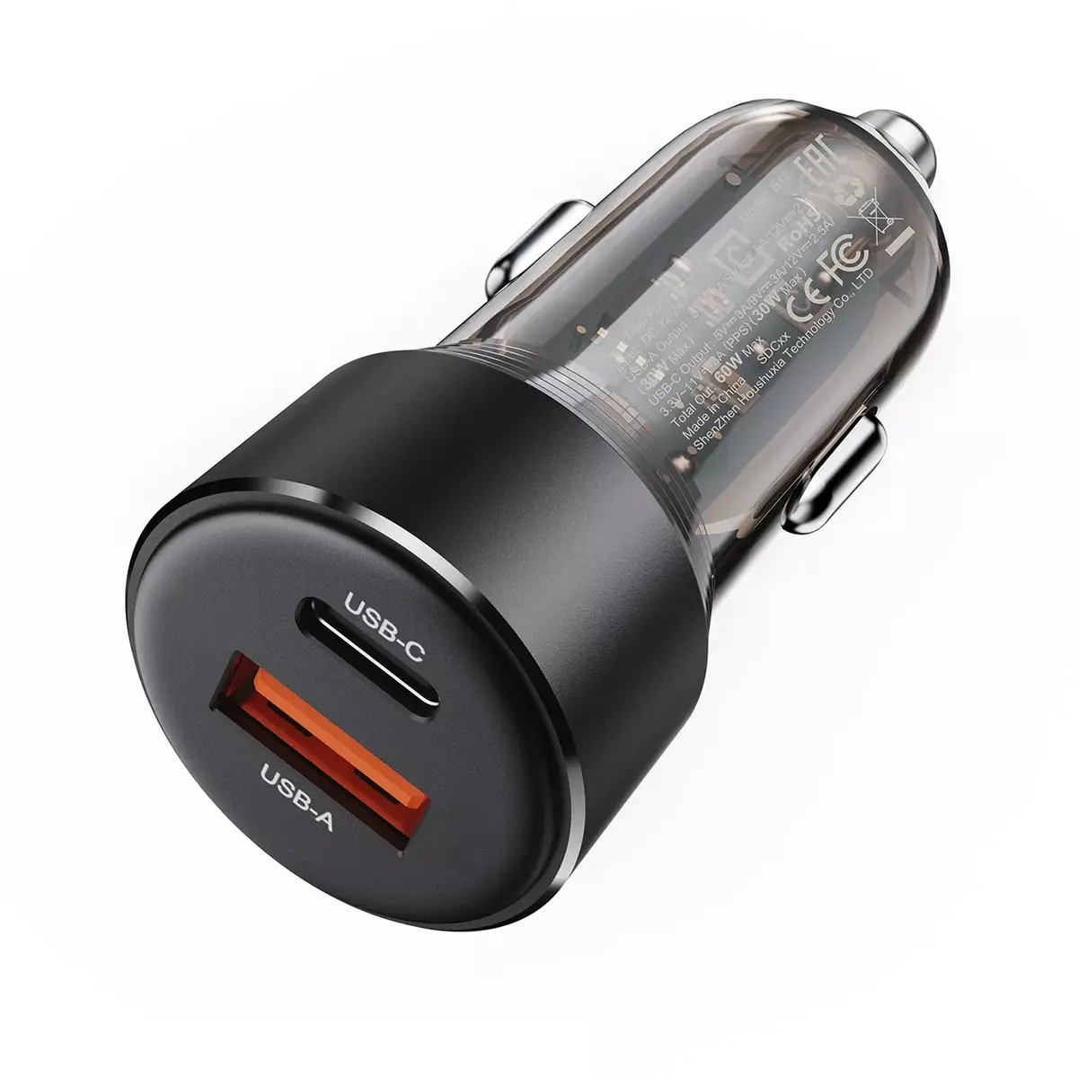 Acefast B12 автомобильное зарядное 60W USB-A USB-C Photo 2
