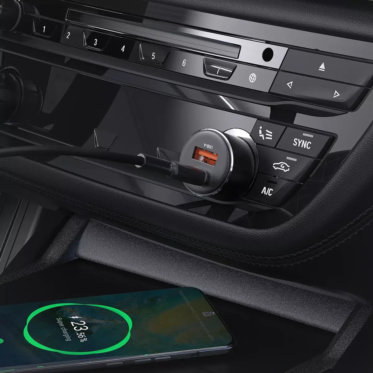 Acefast B12 автомобильное зарядное 60W USB-A USB-C Photo 5