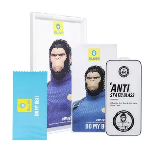 Закалённое защитное стекло с рамкой Blueo Mr. Monkey для Apple iPhone 16, 5D, чёрное