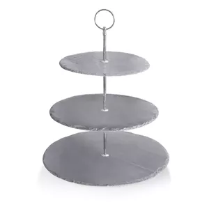 3-tier shelf WAS DE1233312003, depth 30 cm, height 34 cm, Gray Slate