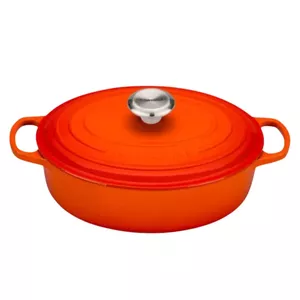 Чугунная овальная кастрюля Le Creuset 27 см, 3,4 л, оранжевая