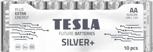 Battery AA (LR6) TESLA Silver+ — alkaline disposable, pack of 10