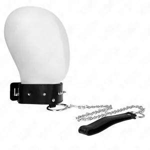 Necklace KINK Model 2 adjustable 36–43 cm with leash and silver studs by KINK COLLAR & GAG