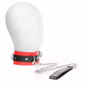 Collar KINK COLLAR & GAG D-240789 65 cm with 54×4.5 cm red strap