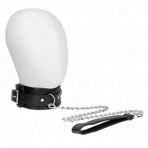 Collar KINK COLLAR & GAG BASIC MODEL 65 cm with Leash 53 x 6 cm