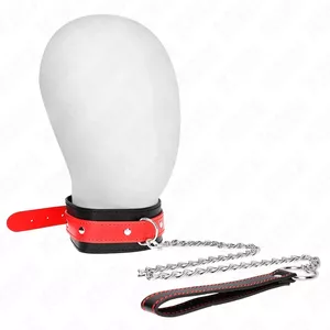 Necklace KINK COLLAR & GAG D-240809 adjustable 36–43 cm red strap 65 cm
