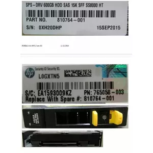 Hewlett Packard Enterprise DRV 600GB HDD SAS 15K SFF 810764-001-RFB
