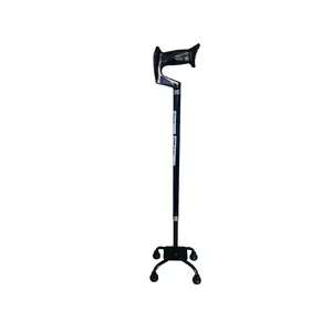 Kvadrātiska spieķa Mobilex viegla ar regulējamu augstumu, alumīnijs, 66–88 cm, maks. 100 kg, melna