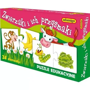 Board Puzzle Game Adamigo Układanka Zwierzaki i Przysmaki model 6519
