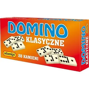 Domino game set Adamigo Classic Domino 28 tiles wooden pieces