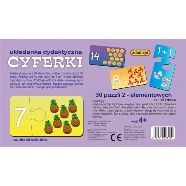 Skaitļu puzle Adamigo 3280 Photo 2