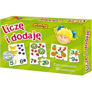 Educational puzzle set Adamigo 6748 – 'Układanka, Liczę i Dodaję' for learning numbers and addition