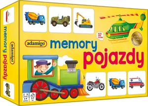 Memo mini - Adamigo memory matching game for children, compact vehicle-themed set