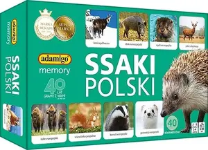 Card game Adamigo Game Polish Mammals - Memory mini, matching memory game, compact edition
