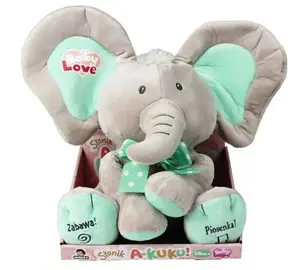 Plush Toy Madej Elephant A Kuku beige and mint 24 cm