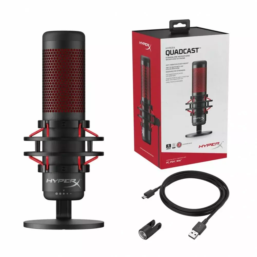KINGSTON HyperX QuadCast Red USB PC mikrofons Photo 6