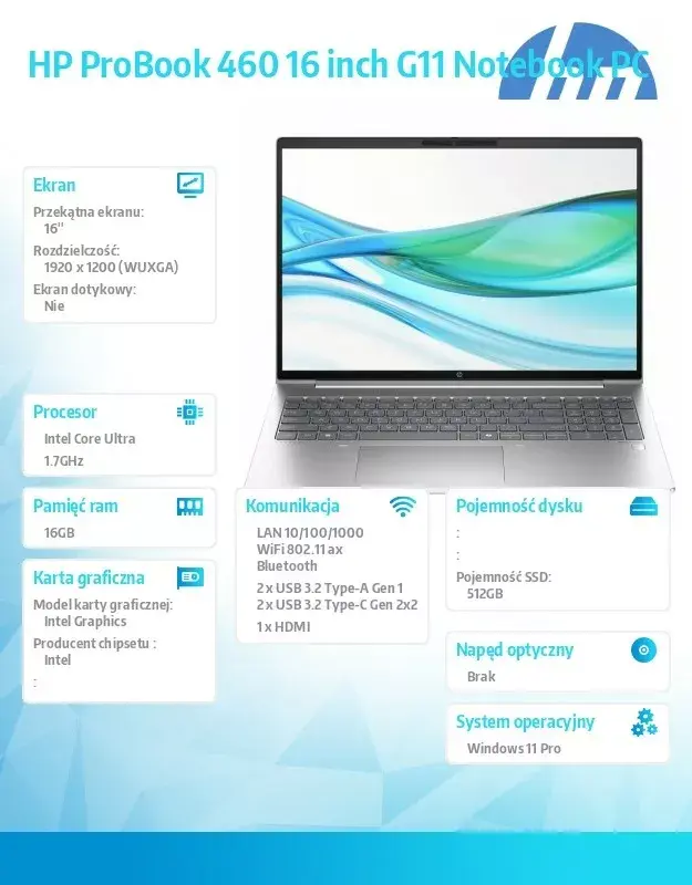 HP ProBook 460 G11 16" — Intel Core Ultra 7 155U Photo 9