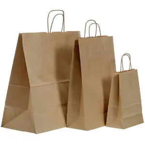 PaperSeal бумажный пакет TWIST 260x120x350 мм коричневый – крафт пакет для еды и упаковки