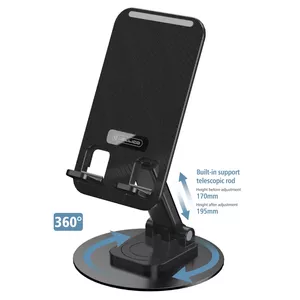 Desk holder stand Jellico PH27 — folding, 360° rotation, black